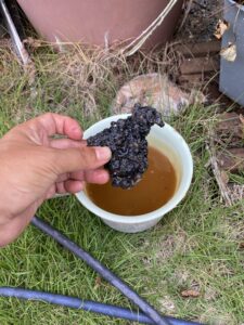 水洗いで落ちたスラグ